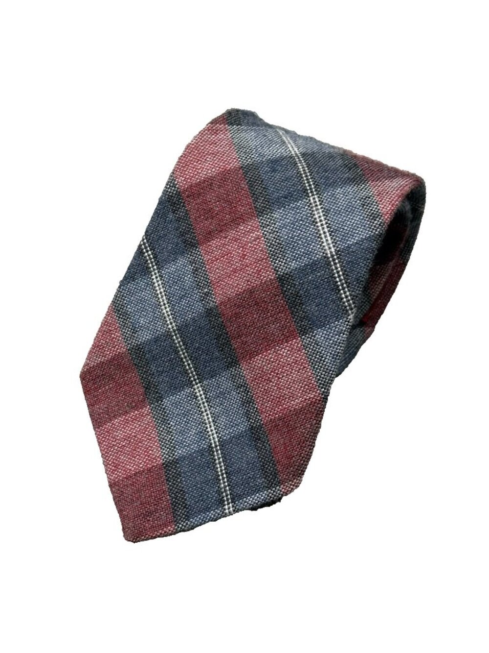 Vintage Claudio Soruico Tie 100% Cotton Plaid Tartan 3"